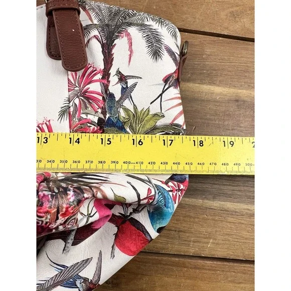 Desugual Rotterdam New Tropic Shoulder Bag Purse Tote Floral Bird Print EUC - Picture 6 of 8